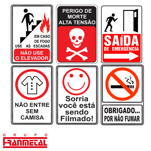 placas de sinalização profissional conforme nbr