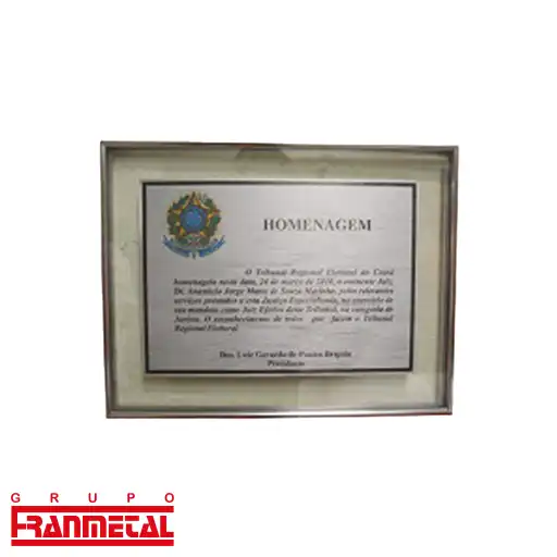 placas de sinalização profissional de homenagem com estojo