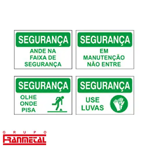 placas de sinalização profissional em aço inox